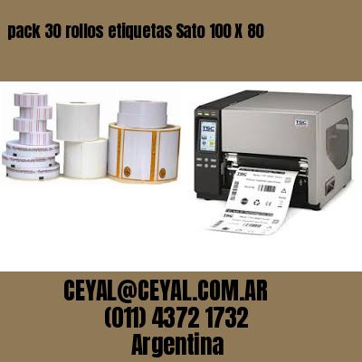 pack 30 rollos etiquetas Sato 100 X 80