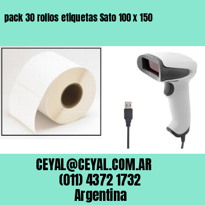 pack 30 rollos etiquetas Sato 100 x 150