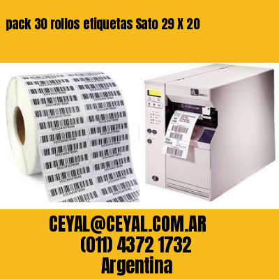 pack 30 rollos etiquetas Sato 29 X 20