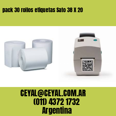 pack 30 rollos etiquetas Sato 38 X 20