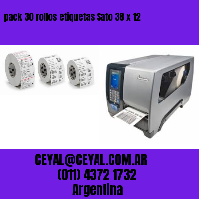 pack 30 rollos etiquetas Sato 38 x 12