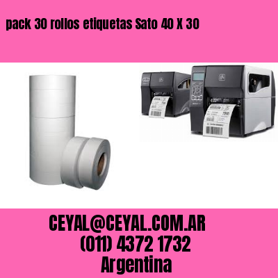 pack 30 rollos etiquetas Sato 40 X 30