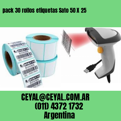 pack 30 rollos etiquetas Sato 50 X 25