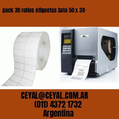 pack 30 rollos etiquetas Sato 50 x 30