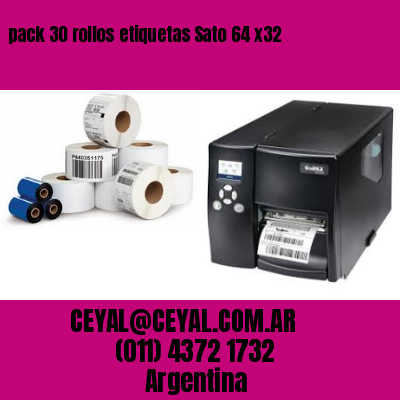 pack 30 rollos etiquetas Sato 64 x32