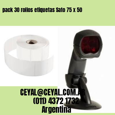 pack 30 rollos etiquetas Sato 75 x 50