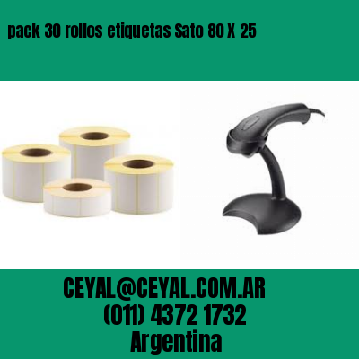 pack 30 rollos etiquetas Sato 80 X 25