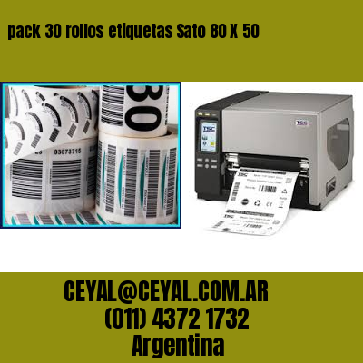 pack 30 rollos etiquetas Sato 80 X 50