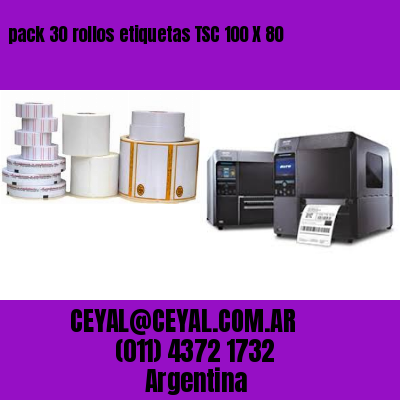 pack 30 rollos etiquetas TSC 100 X 80