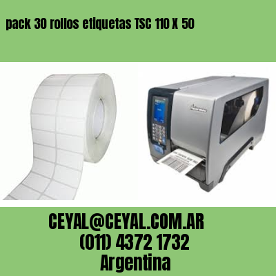 pack 30 rollos etiquetas TSC 110 X 50
