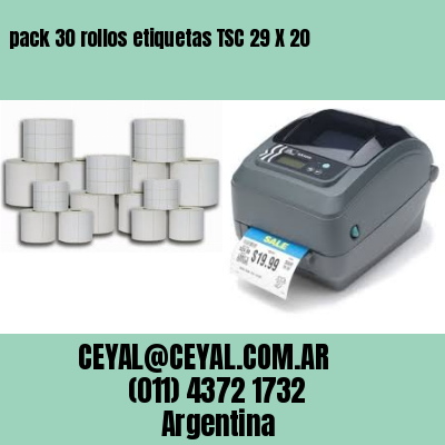 pack 30 rollos etiquetas TSC 29 X 20