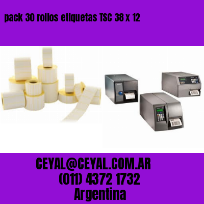 pack 30 rollos etiquetas TSC 38 x 12