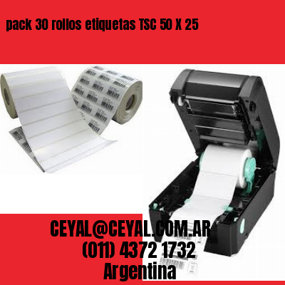pack 30 rollos etiquetas TSC 50 X 25