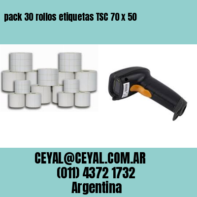 pack 30 rollos etiquetas TSC 70 x 50