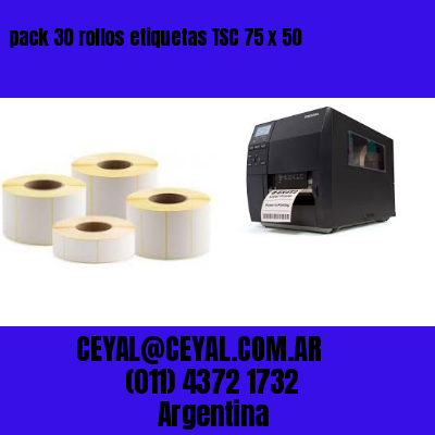 pack 30 rollos etiquetas TSC 75 x 50