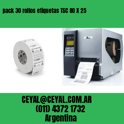 pack 30 rollos etiquetas TSC 80 X 25