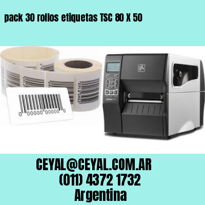 pack 30 rollos etiquetas TSC 80 X 50
