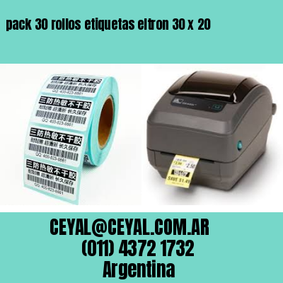 pack 30 rollos etiquetas eltron 30 x 20