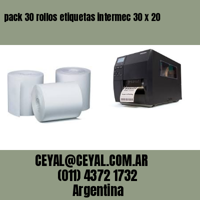 pack 30 rollos etiquetas intermec 30 x 20