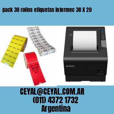 pack 30 rollos etiquetas intermec 38 X 20