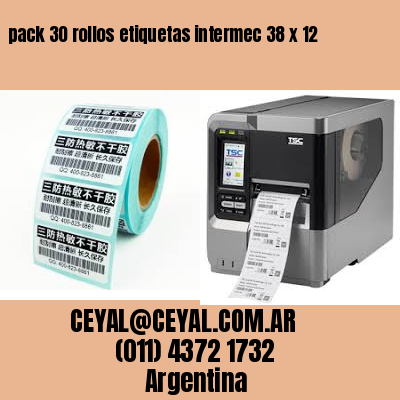 pack 30 rollos etiquetas intermec 38 x 12