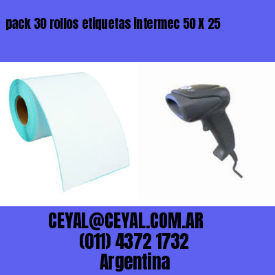 pack 30 rollos etiquetas intermec 50 X 25