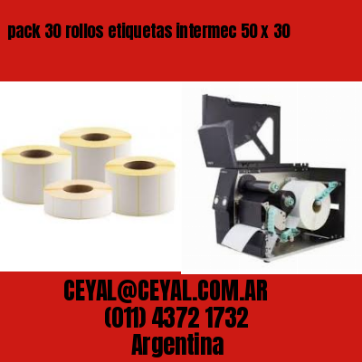 pack 30 rollos etiquetas intermec 50 x 30