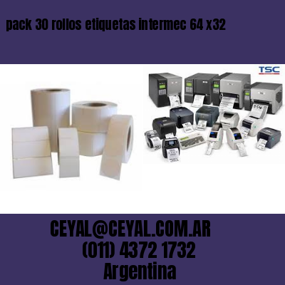 pack 30 rollos etiquetas intermec 64 x32