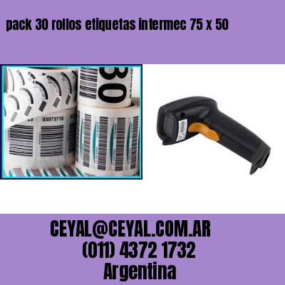 pack 30 rollos etiquetas intermec 75 x 50