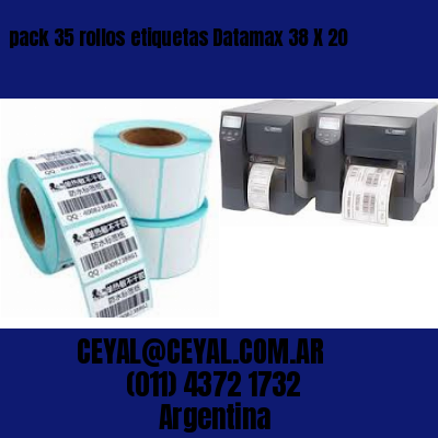 pack 35 rollos etiquetas Datamax 38 X 20