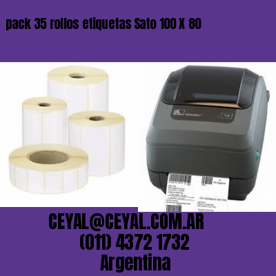 pack 35 rollos etiquetas Sato 100 X 80