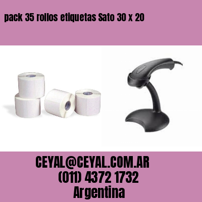 pack 35 rollos etiquetas Sato 30 x 20