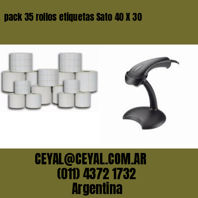 pack 35 rollos etiquetas Sato 40 X 30