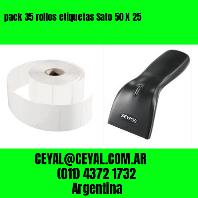 pack 35 rollos etiquetas Sato 50 X 25