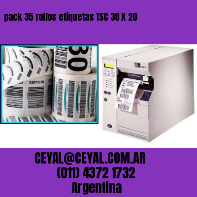 pack 35 rollos etiquetas TSC 38 X 20