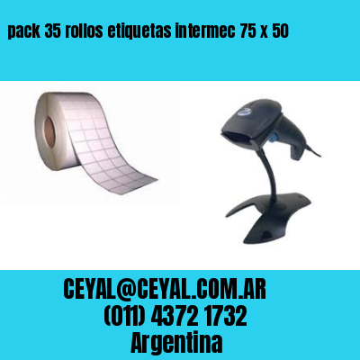 pack 35 rollos etiquetas intermec 75 x 50