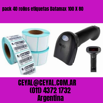 pack 40 rollos etiquetas Datamax 100 X 80