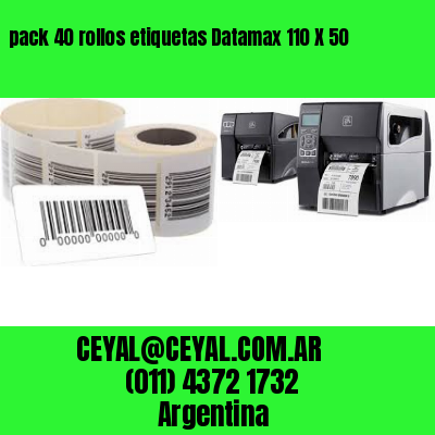 pack 40 rollos etiquetas Datamax 110 X 50