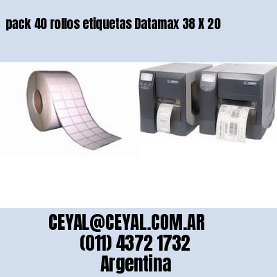 pack 40 rollos etiquetas Datamax 38 X 20