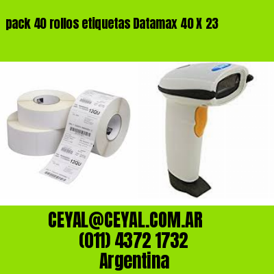 pack 40 rollos etiquetas Datamax 40 X 23