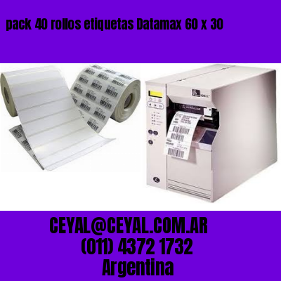 pack 40 rollos etiquetas Datamax 60 x 30