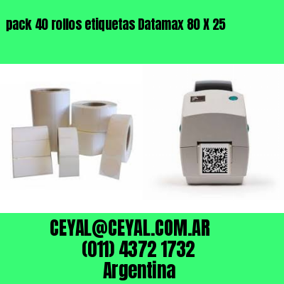 pack 40 rollos etiquetas Datamax 80 X 25