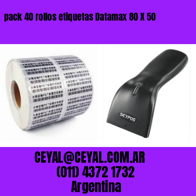 pack 40 rollos etiquetas Datamax 80 X 50