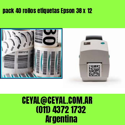 pack 40 rollos etiquetas Epson 38 x 12