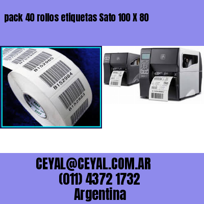 pack 40 rollos etiquetas Sato 100 X 80