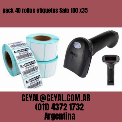 pack 40 rollos etiquetas Sato 100 x35