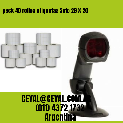 pack 40 rollos etiquetas Sato 29 X 20