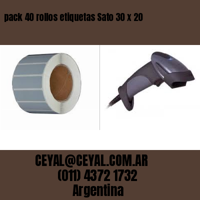 pack 40 rollos etiquetas Sato 30 x 20