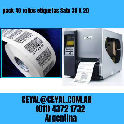 pack 40 rollos etiquetas Sato 38 X 20