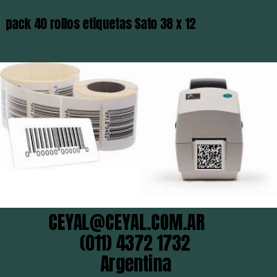 pack 40 rollos etiquetas Sato 38 x 12